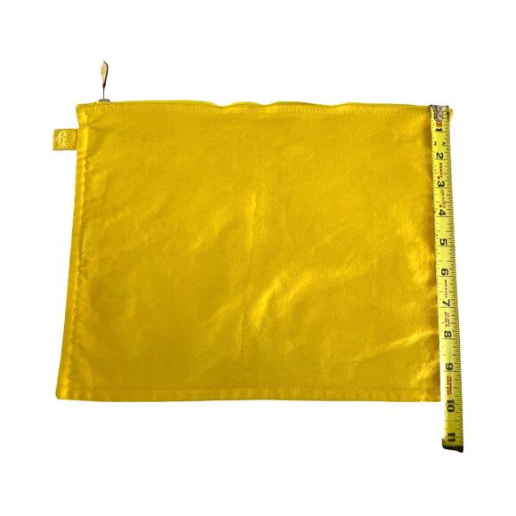 Hermès Bora Bora GM Pouch Yellow Canvas Travel Clutch Authentic Large Size - Picture 13 of 14